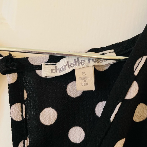 Charlotte Russe Black Polka Dot V-Neck Romper Size Small - Picture 6 of 6